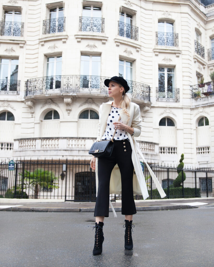 three dots look styled in Paris