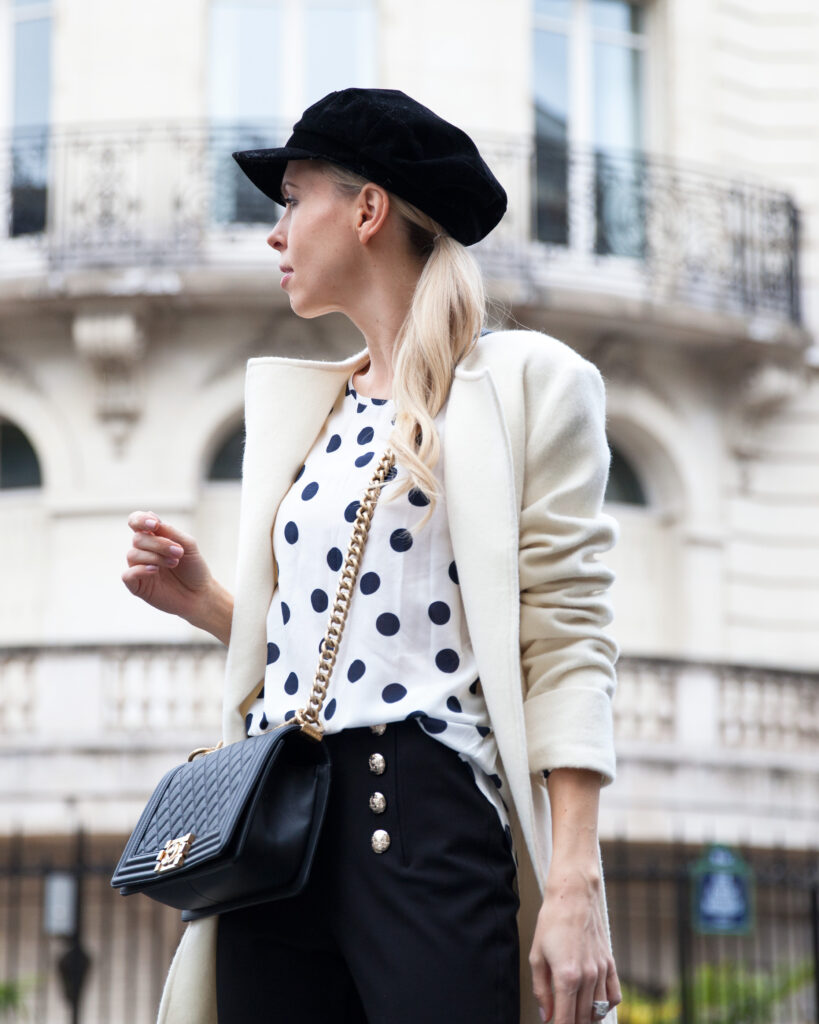 three dots look styled in Paris