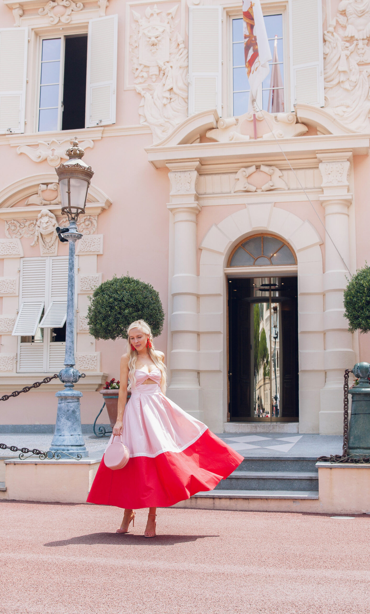 Sau Lee Poppy Cotton Color Block Dress dress in Monaco
