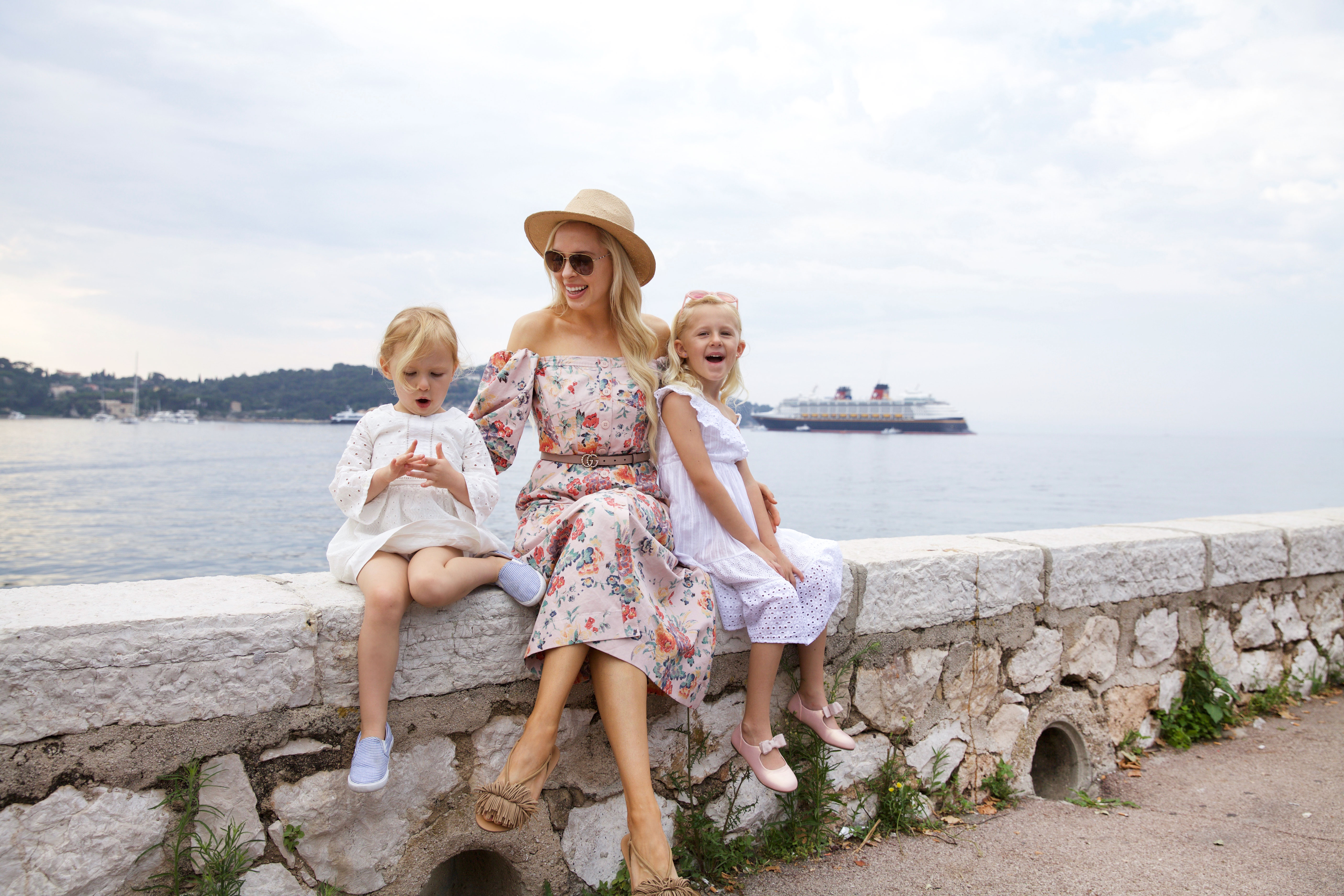 Rebecca Taylor Marlena Off the Shoulder Floral Midi Dress exploring Monaco this summer