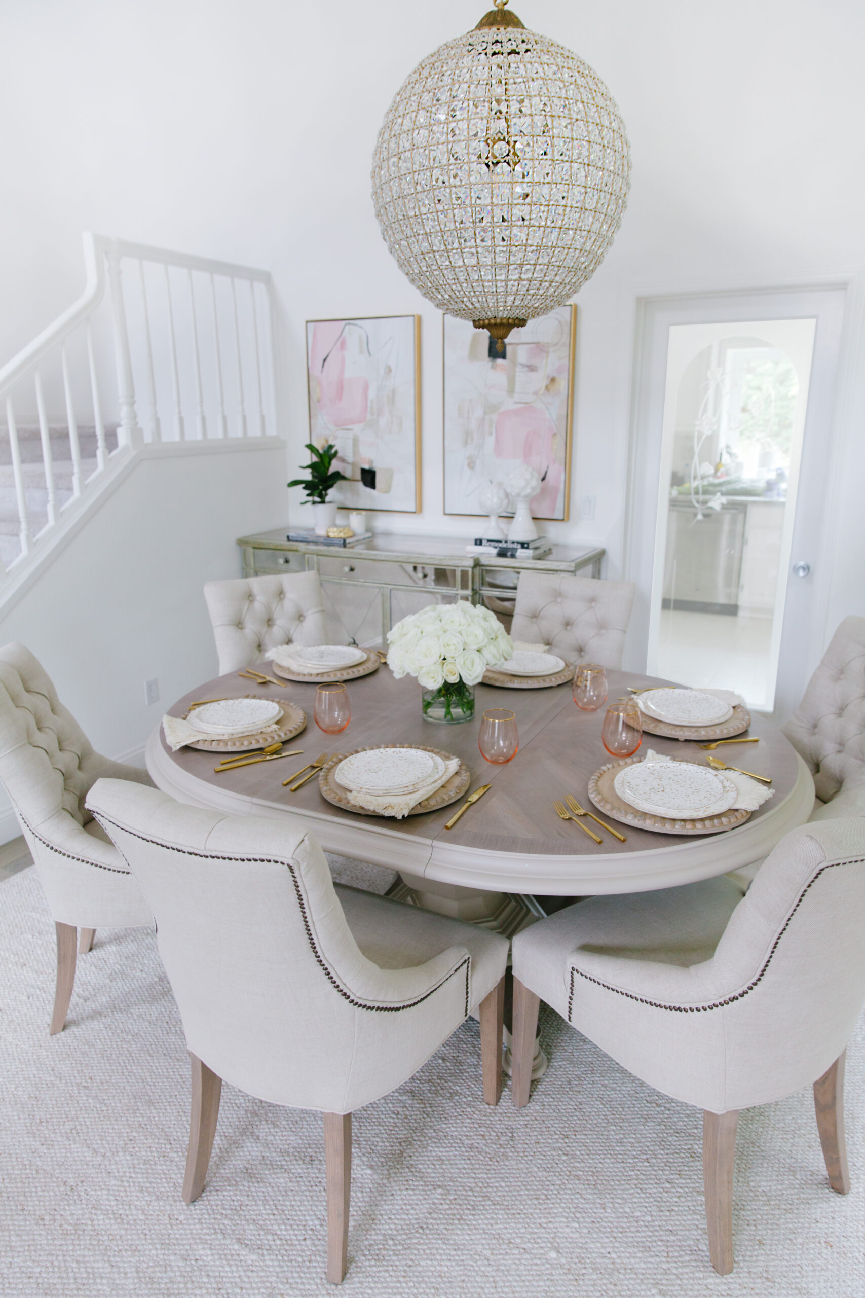 Dining room before and after decor featured by top San Francisco fashion blogger Lombard and Fifth