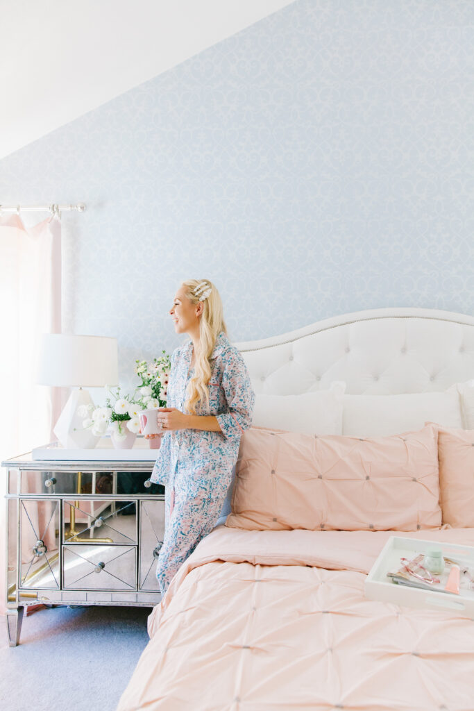 Stage blush bedding featured by top San Francisco fashion blogger Lombard and Fifth