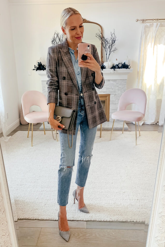 H&M checkered blazer, styled 5 ways featured by top San Francisco fashion blogger Lombard and Fifth