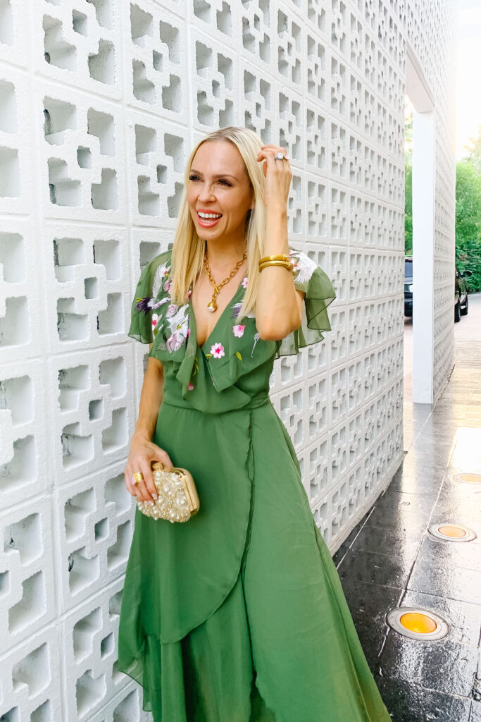 ASOS embroidered wedding guest dress styled by top San Francisco fashion blogger Lombard and Fifth.
