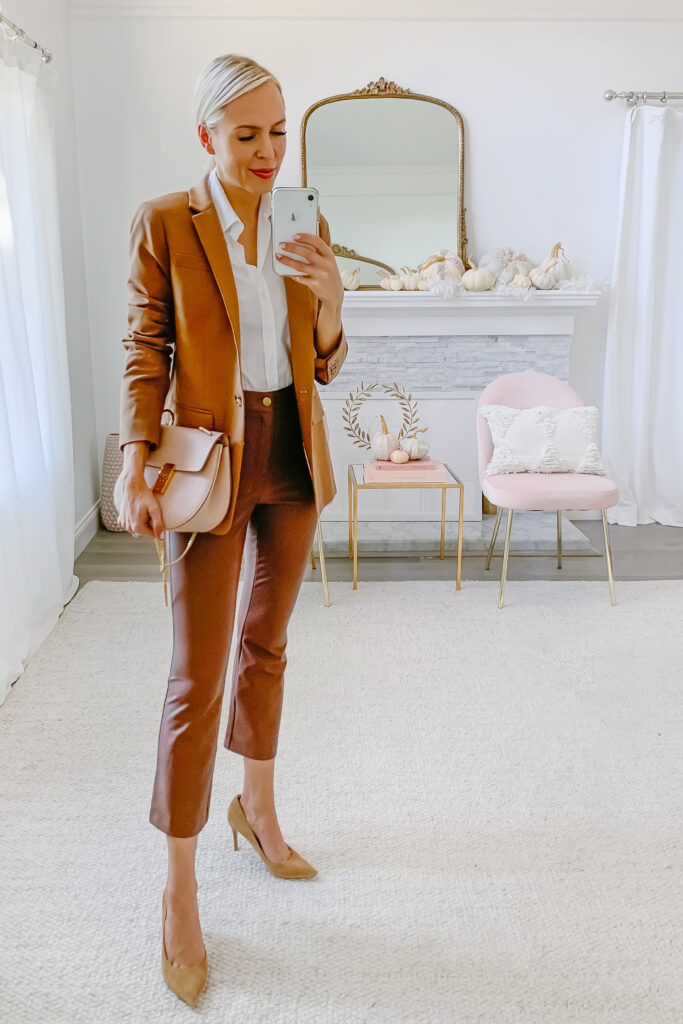 J Crew Camel blazer styled 5 ways, featured by top San Francisco fashion blogger Lombard and Fifth.