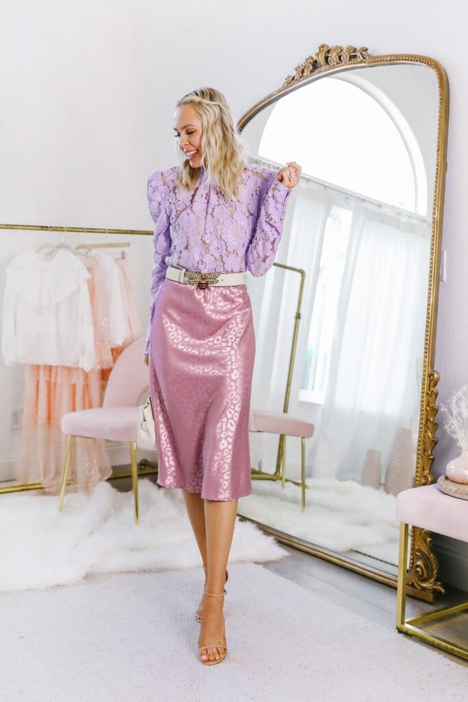 ReNamed skirt Shopbop, 5 ways to style a satin skirt, featured by top San Francisco blogger Lombard and Fifth.