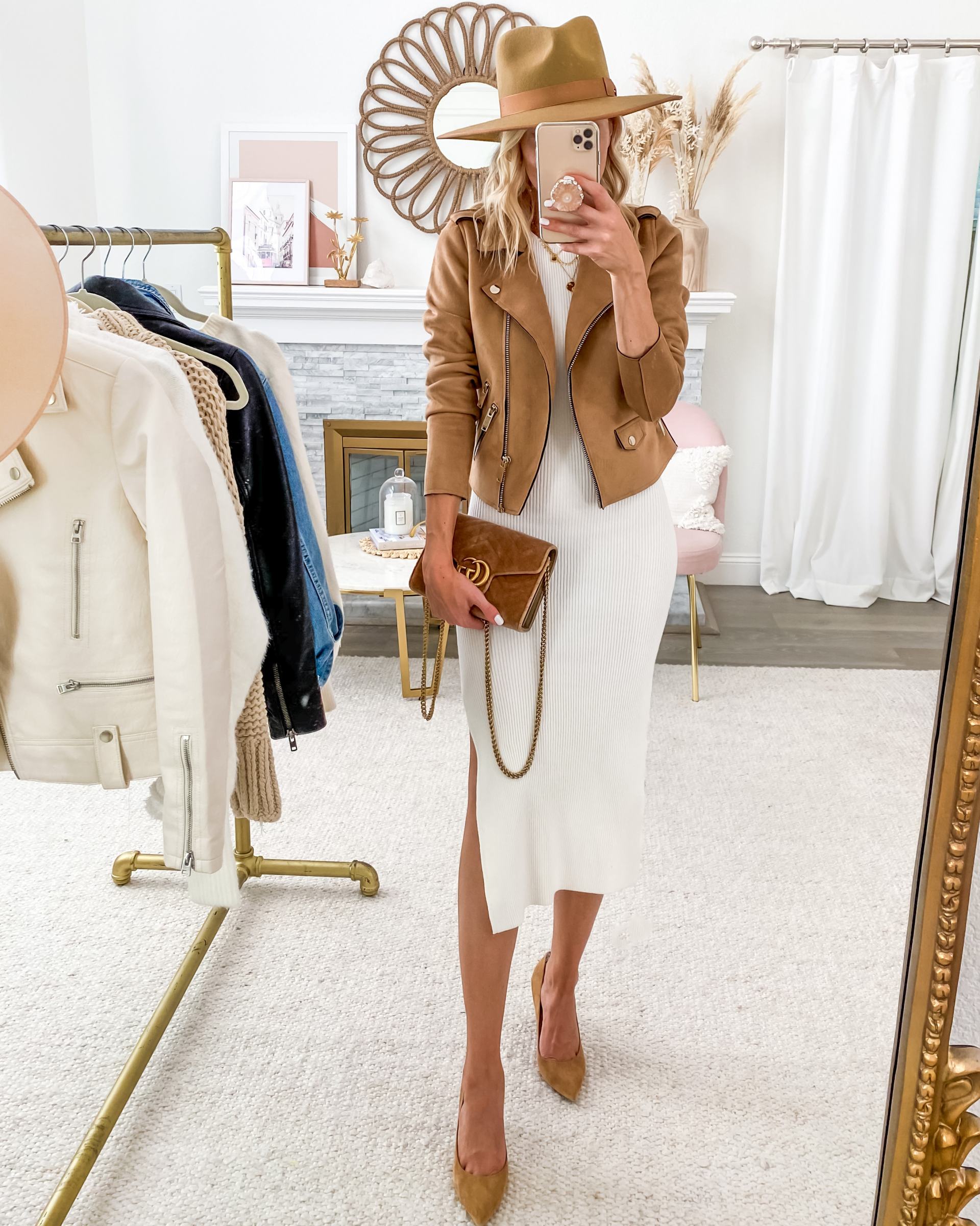 White ribbed dress styled 8 ways for fall, featured by San Francisco style blogger Lombard and Fifth. Neutral style, casual style.