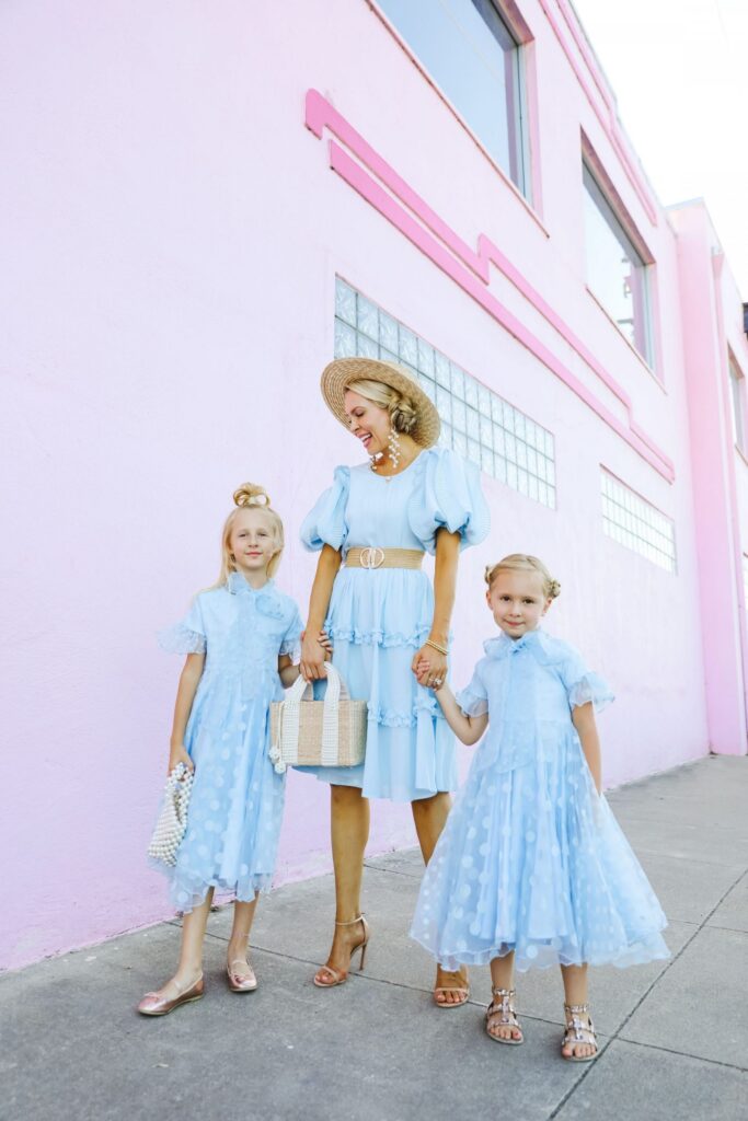 Mamaluma Official blue girls dresses mommy and me fashion, featured by San Francisco style blogger Lombard and Fifth.