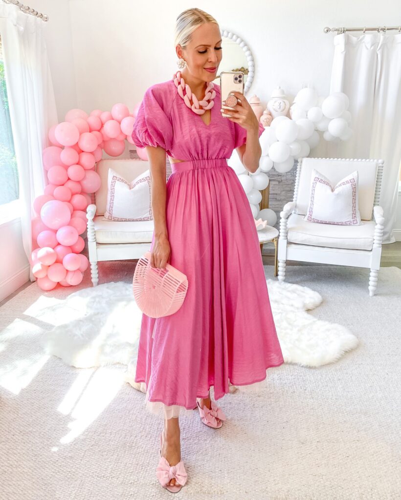 National Pink Day style inspiration. Looks from Veronica Beard, Kika Vargas, Nasty Gal, Maria Alexia and Sundress Official, by Lombard & Fifth Veronica Levy.