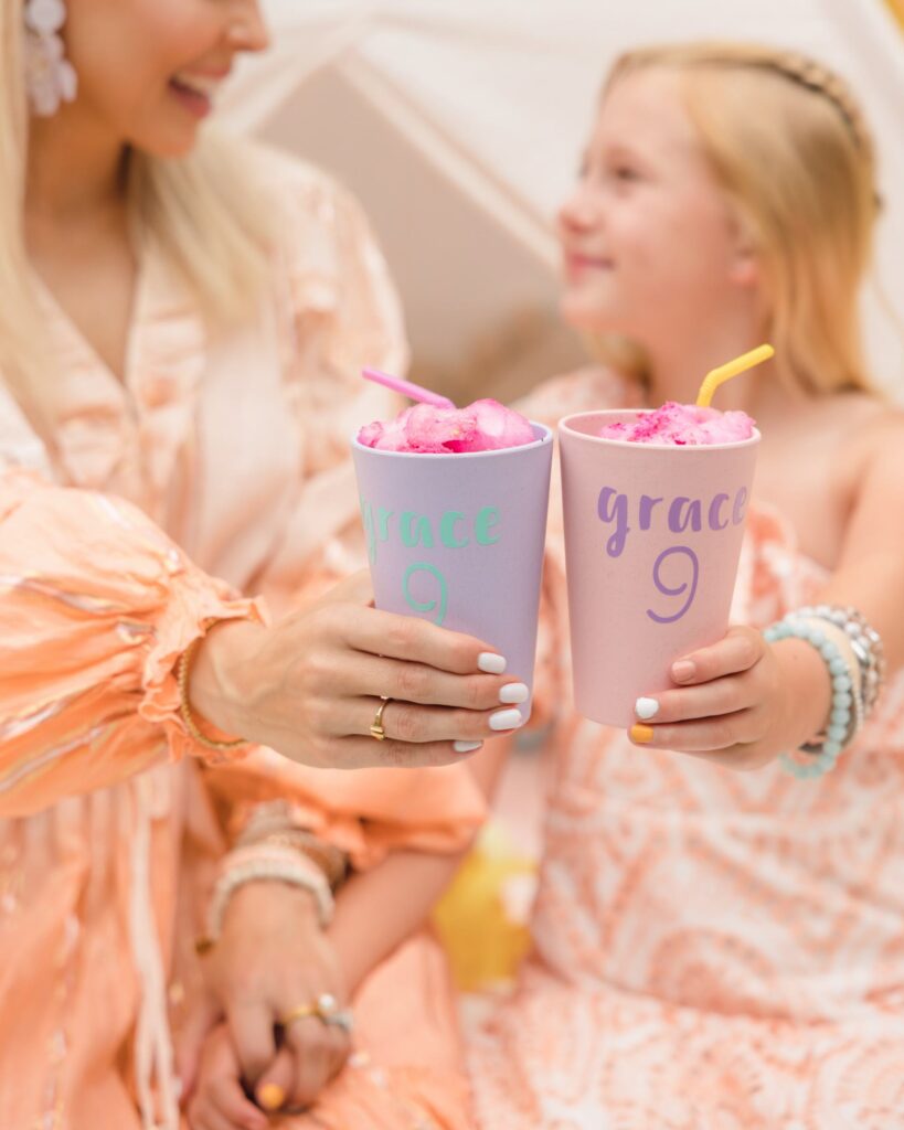 Cricut Joy DIY project ideas for summer party and family time. Pastel balloon garland, girl’s birthday party, custom stickers. By Lombard & Fifth, Veronica Levy.