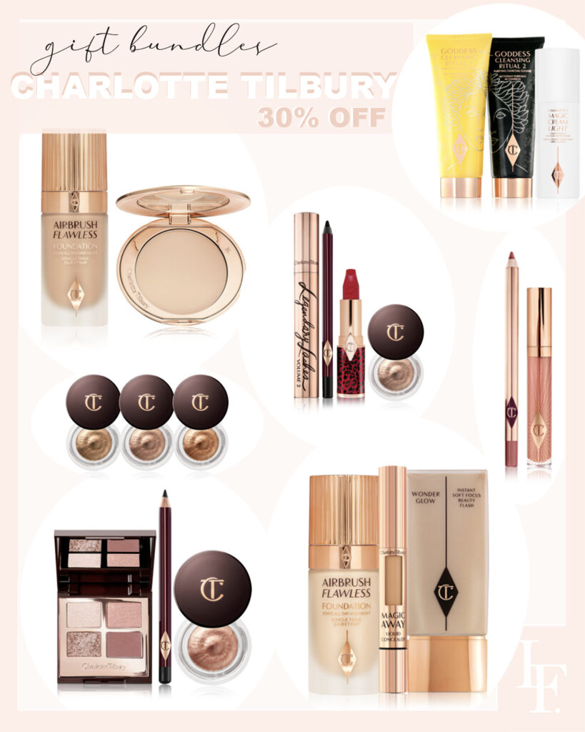 Gift guide 2021, the best gifts for her. Charlotte Tilbury bundles sale 30% off. By Lombard and Fifth, Veronica Levy.