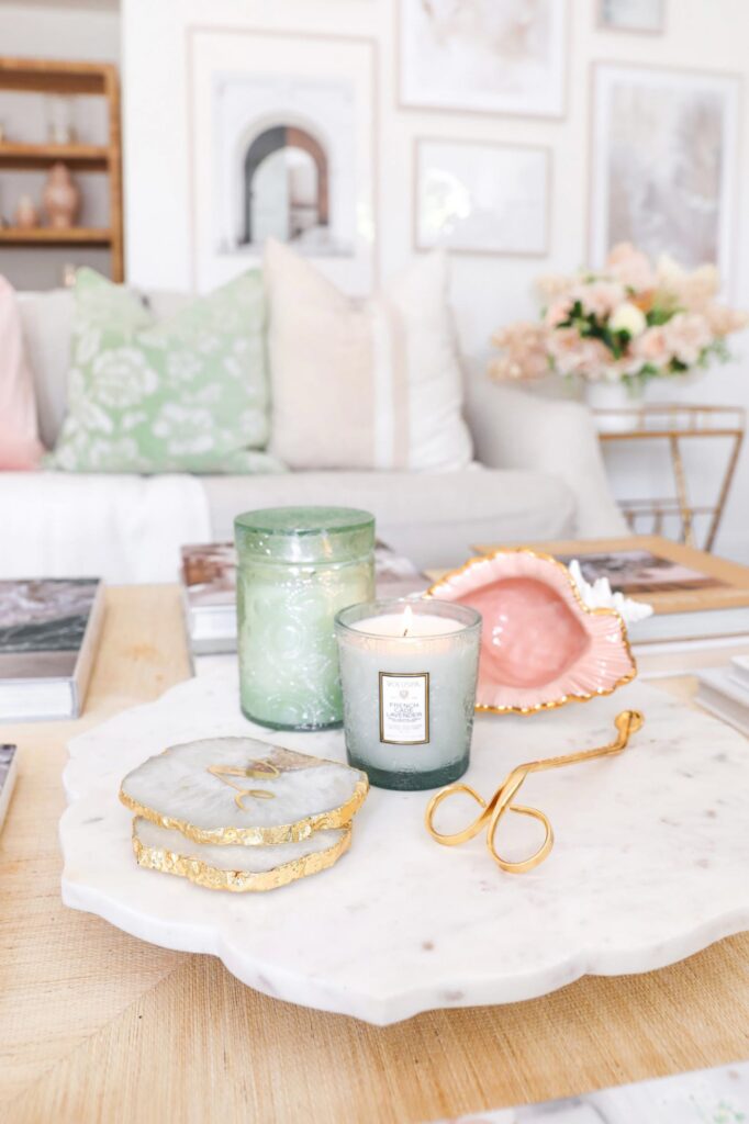 Voluspa Candles friends & family sale, self-care morning routine tips. Bad on Paper Podcast, Grace Atwood, Becca Freeman, Olivia Muenter. By Veronica Levy, Lombard & Fifth.