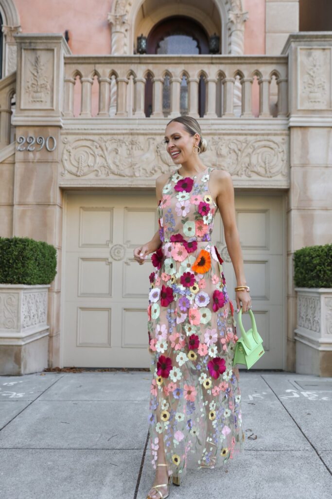 Milly Hannah Floral Tulle Embroidered Dress pre-fall style inspiration, wedding guest style. And more embellished applique favorites, by Veronica Levy, Lombard & Fifth.