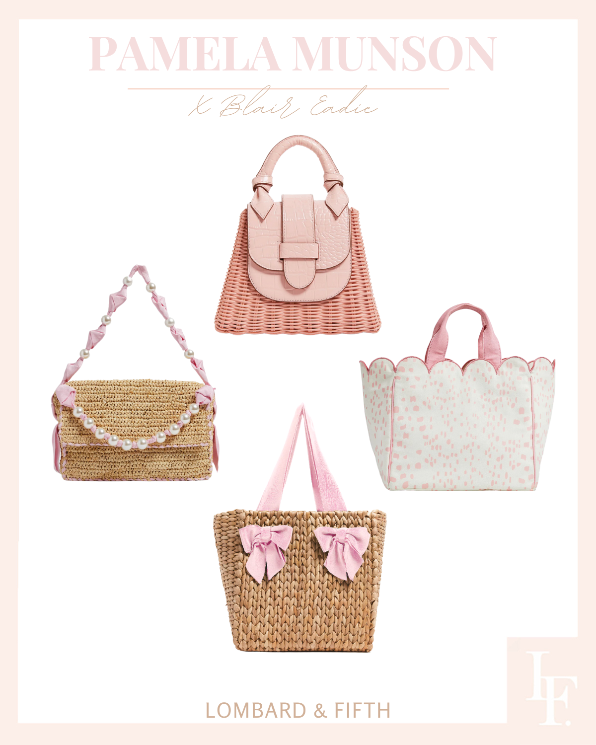 How to dress up your wicker bags for the holidays and winter. By Veronica Levy, Lombard & Fifth. Anthropologie, Milly applique floral tulle dress. Pamela Munson Blair Eadie collection.