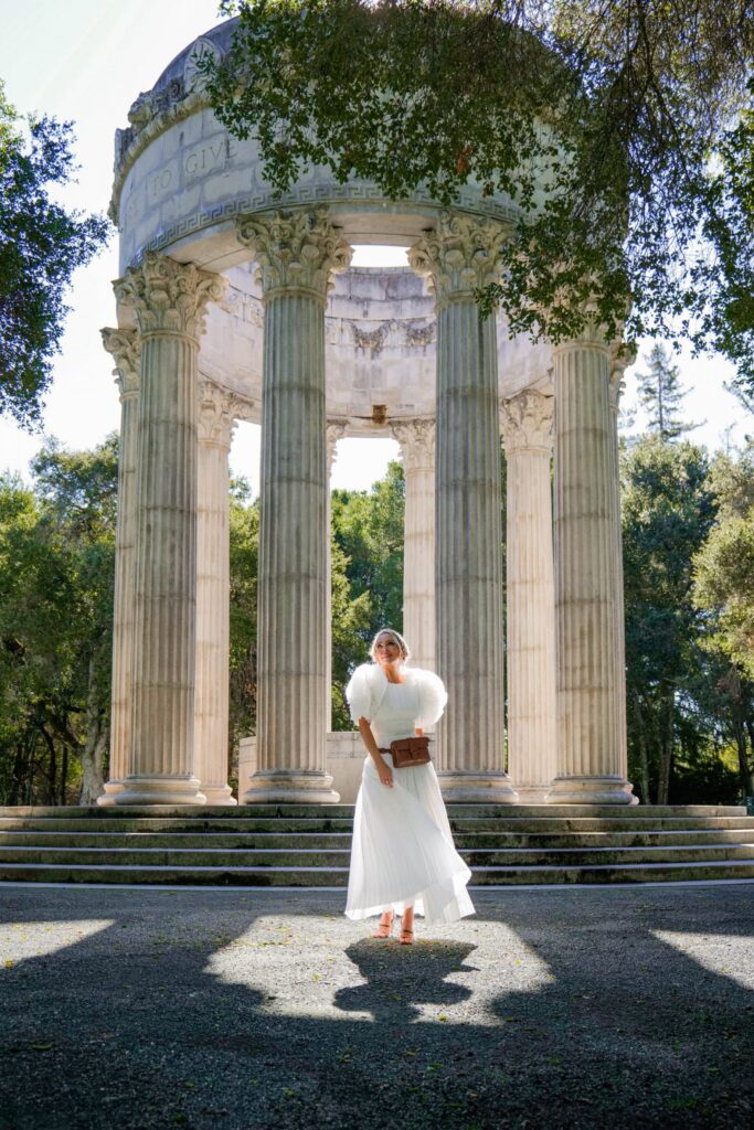 The Pulgas Water Temple Redwood city California. Photo shoot ideas, San Francisco Bay Area. Best photo locations in SF for a wedding.