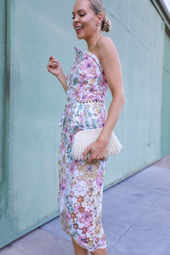 floral dress, summer dresses, wedding guest dresses, summer style, Veronica levy, Lombard and Fifth, SAKS style, SAKS dresses