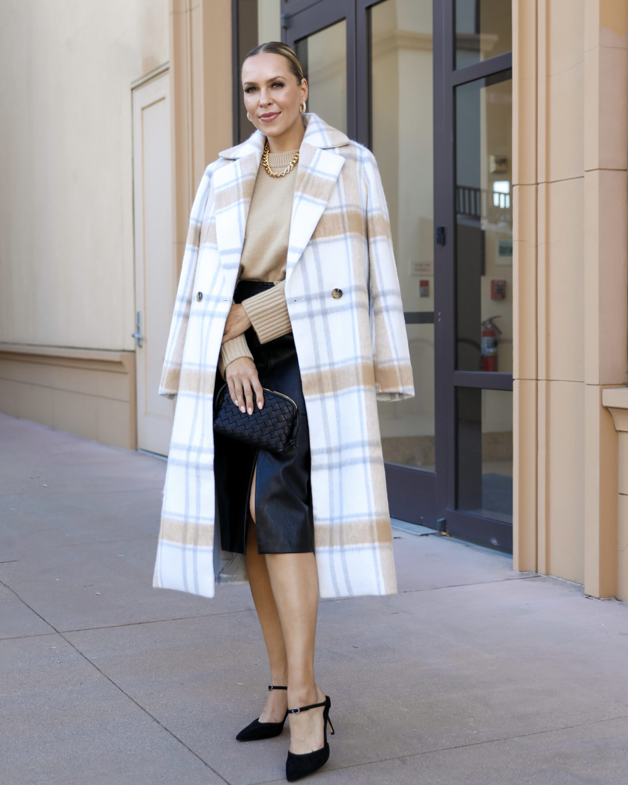 ann taylor checked coat