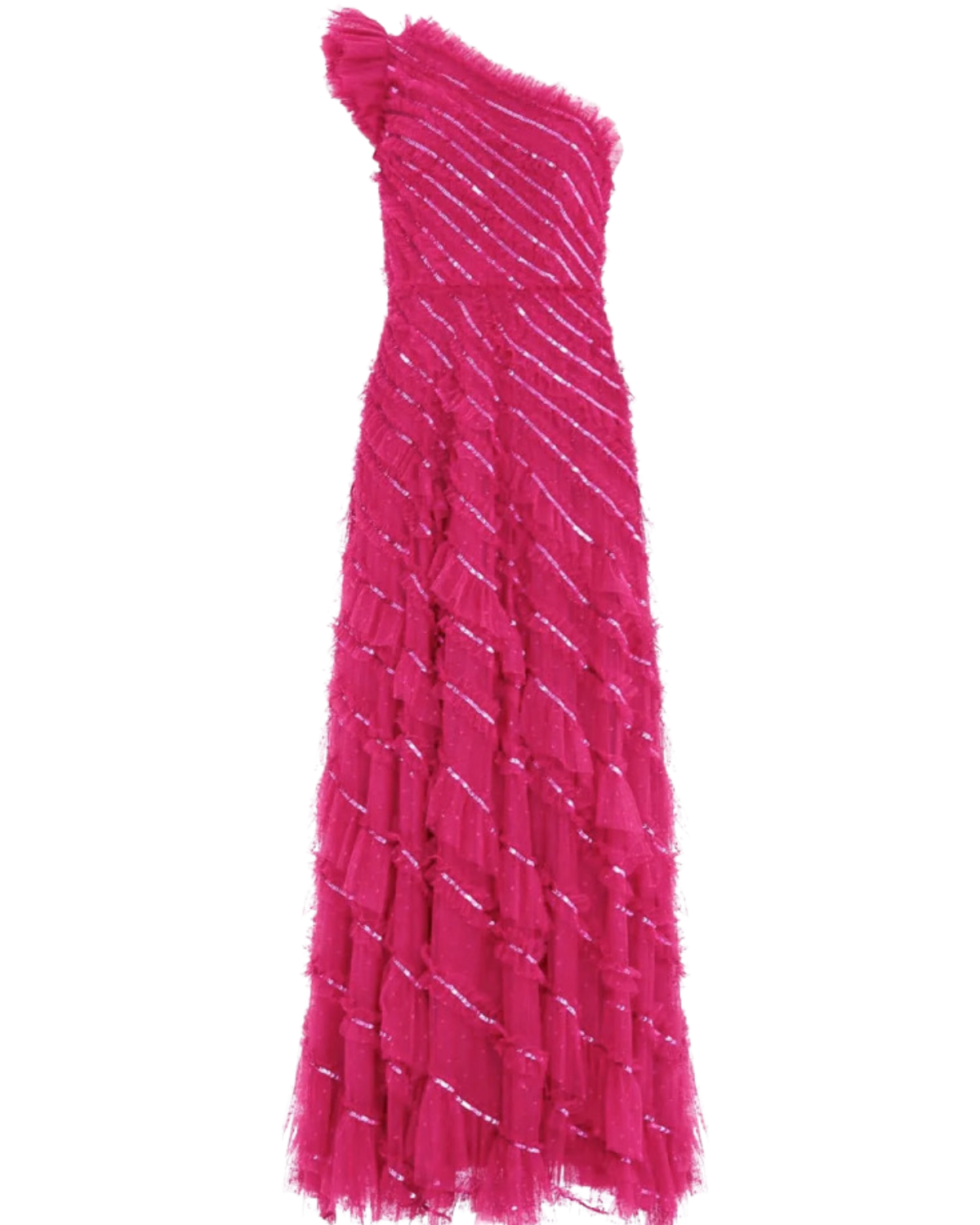Needle and Thread pink one shoulder dress