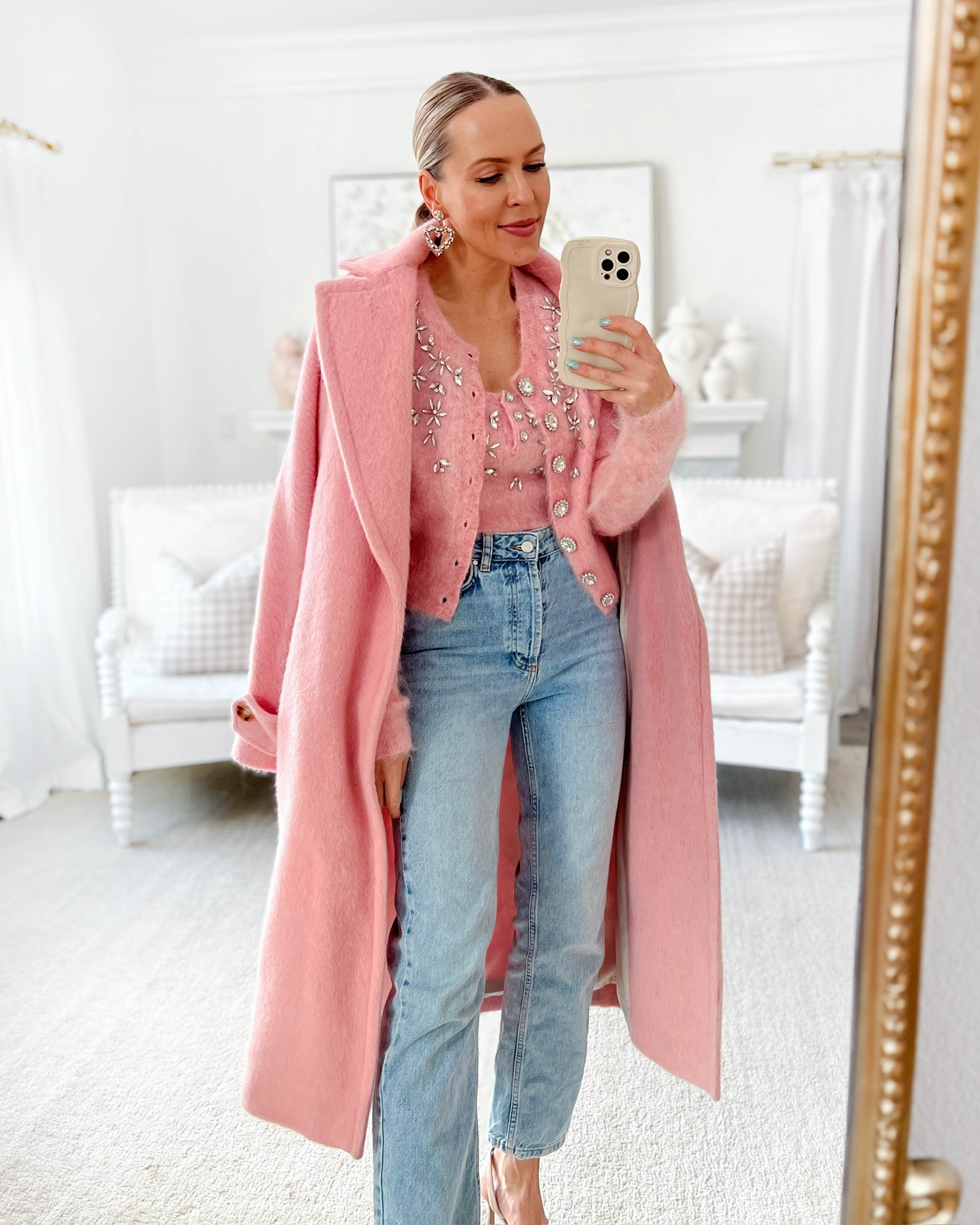pink on pink outfit, Valentine's Day outfit, winter outfit