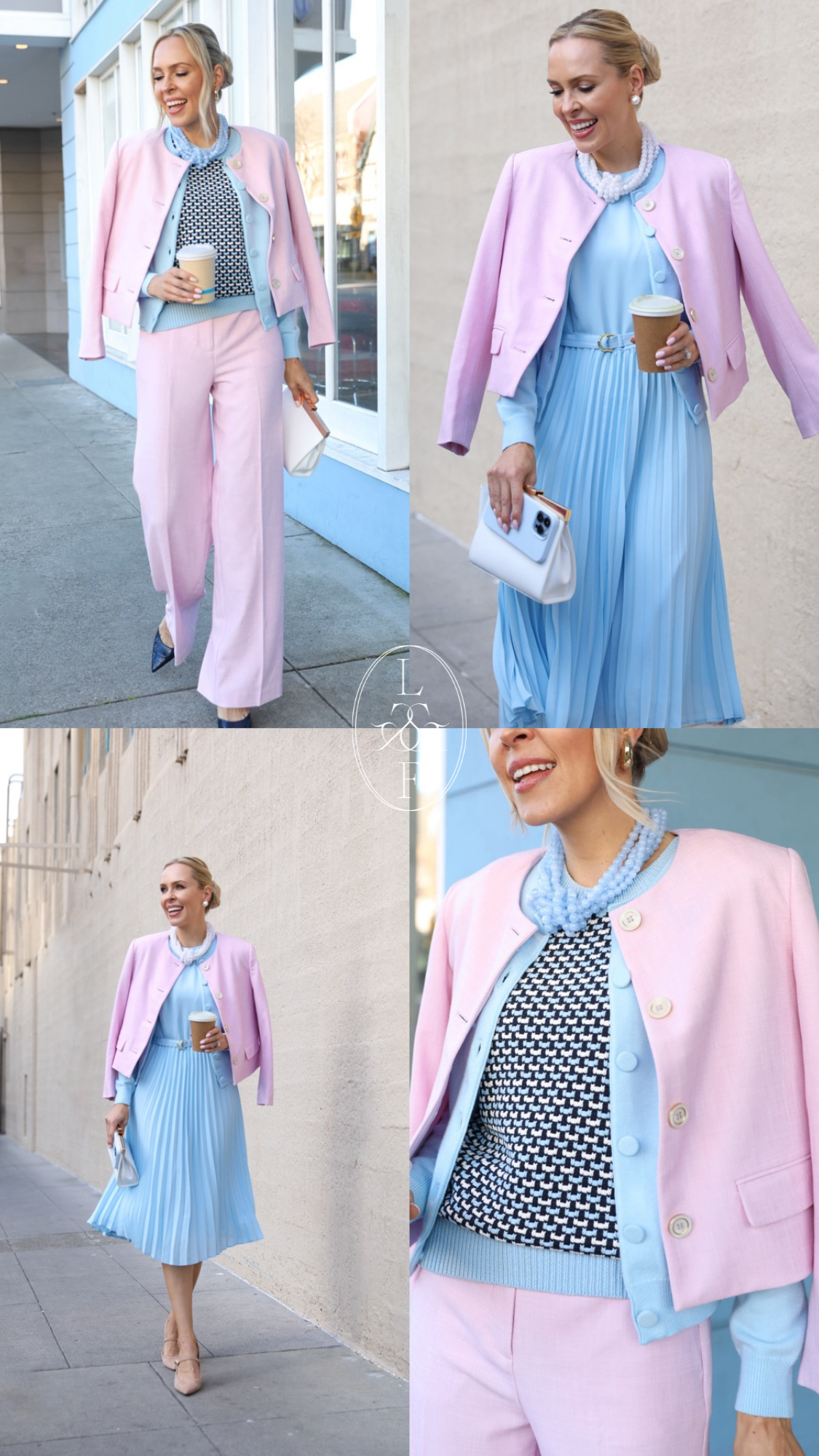 ANN TAYLOR spring favorites, Ann taylor pink and blue style, Ann taylor spring style, spring outfits for women, spring workwear