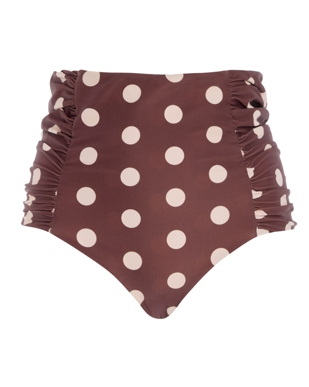 Luisa Ruched High-Waisted Bikini Bottom