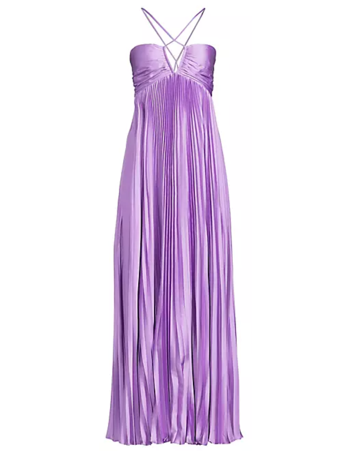 Saks Fifth Avenue Blair Satin Plissé Halter Gown