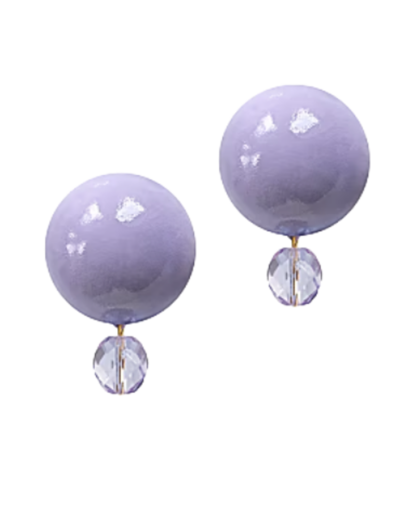 Saulé Everbloom Petite Luna 18K-Gold-Plated Wood & Glass Bead Earrings