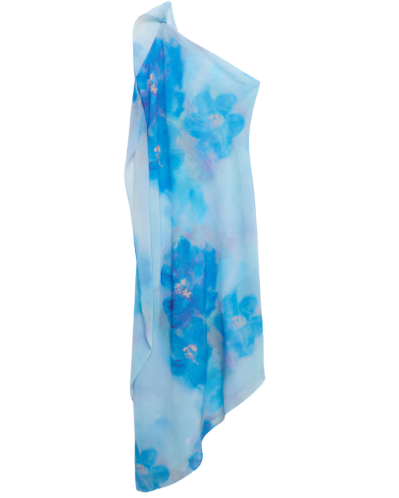 Asymmetrical floral scarf dress - Women MANGO USA