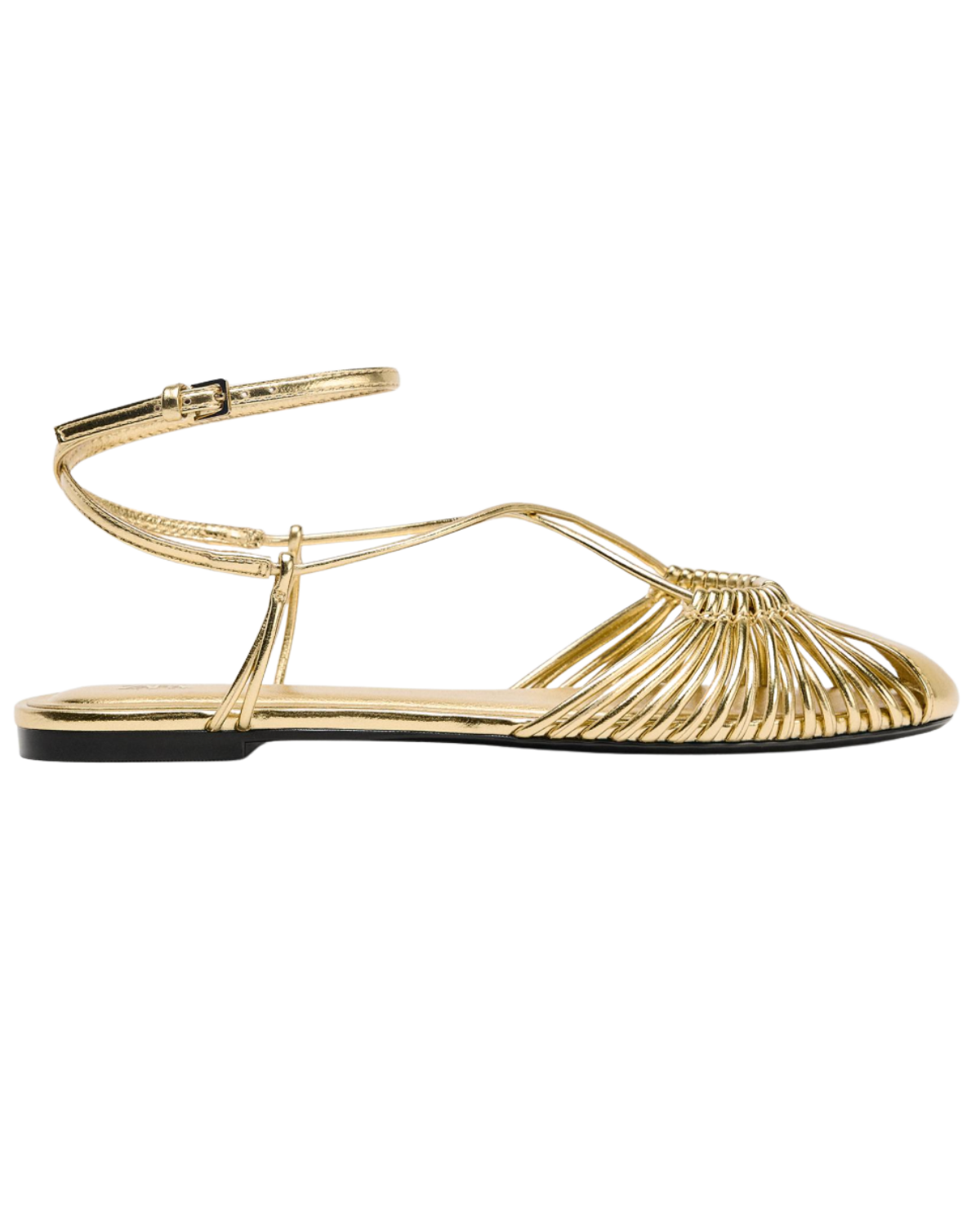 Zara US METALLIC STRAPPY FISHERMAN SANDALS