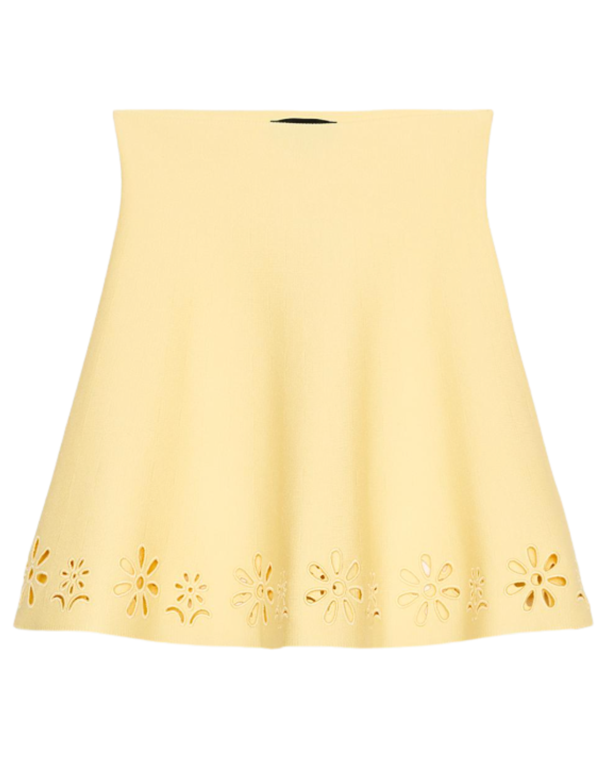 Zara US EYELET EMBROIDERED KNIT MINI SKIRT