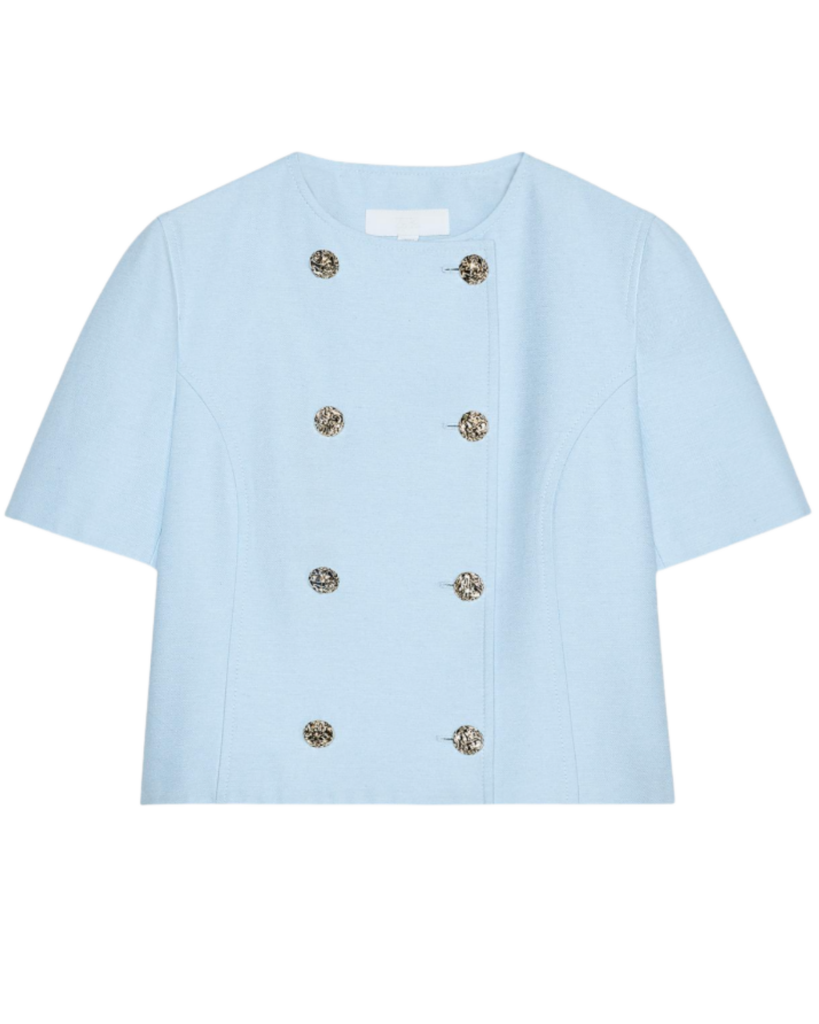 Zara US SHORT SLEEVE DOUBLE BREASTED BLAZER