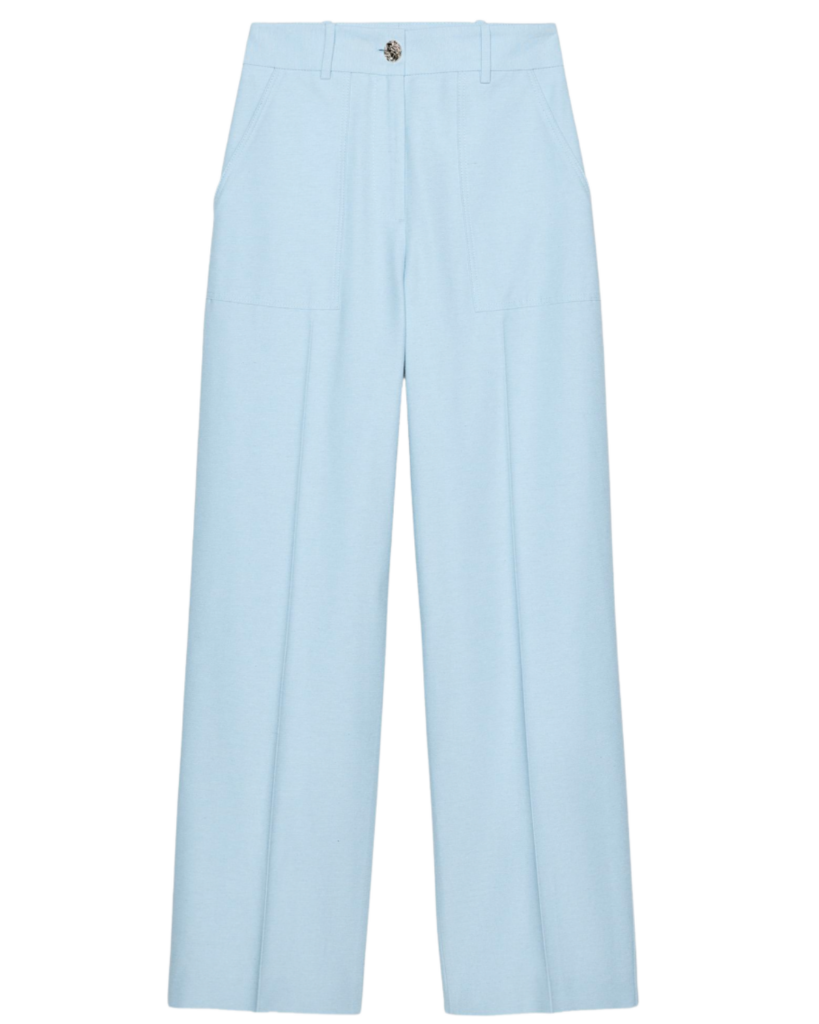 Zara US STRAIGHT LEG PANTS WITH METAL BUTTON