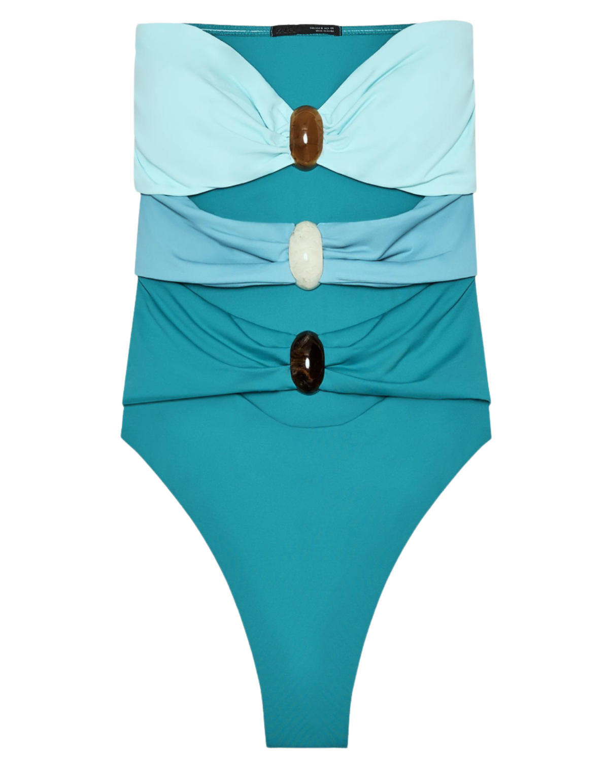 Zara US STONE CUTOUT BANDEAU SWIMSUIT