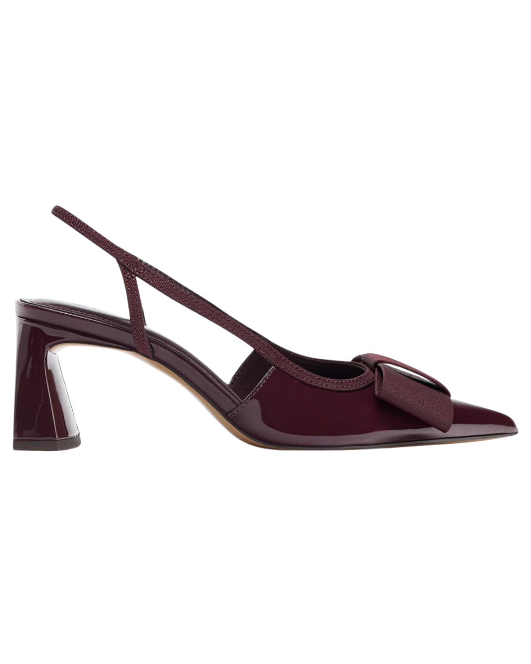 SLINGBACK HEELED SHOES WITH BOW Burgundy Red | 2221/610/022