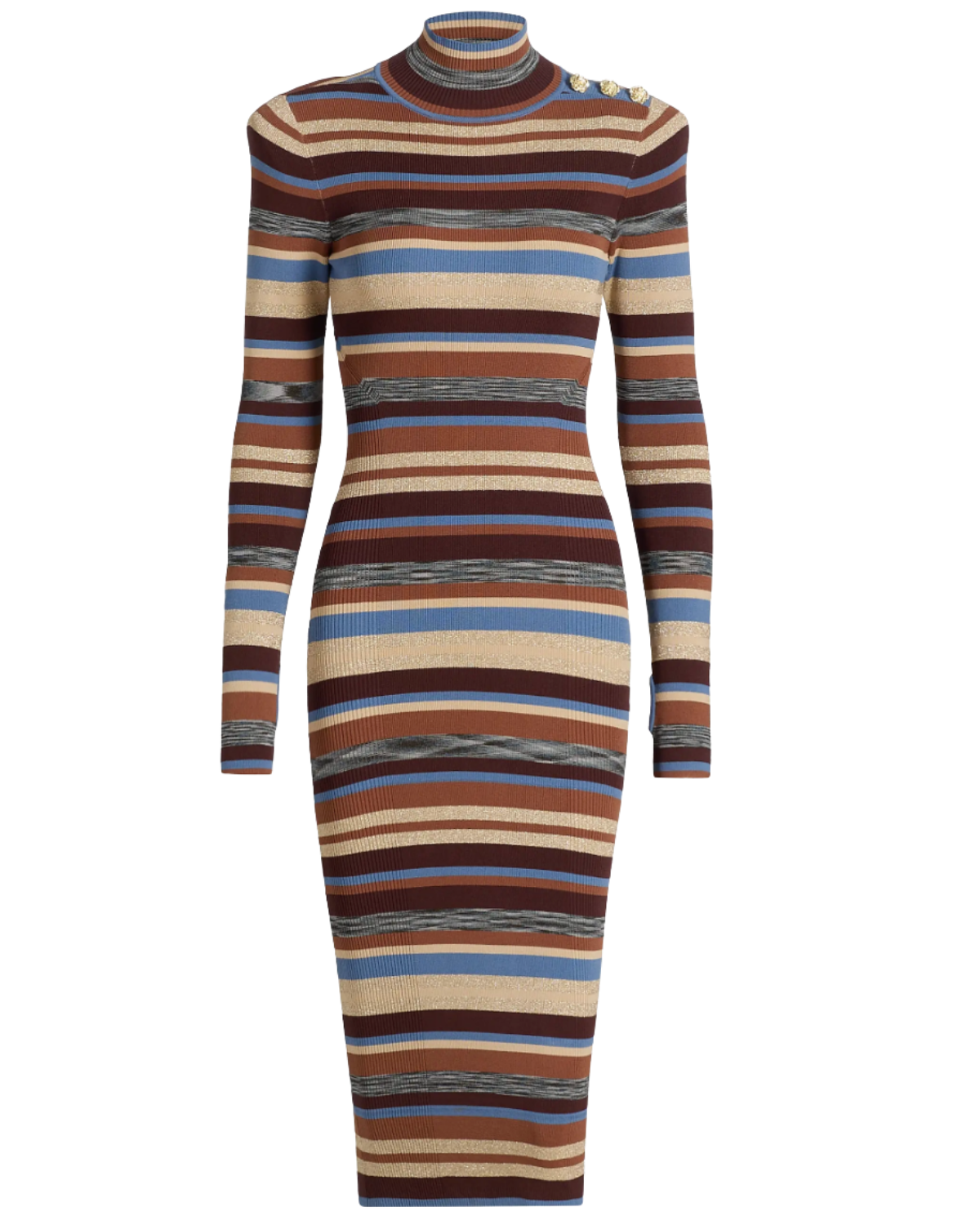 L'AGENCE Larelle Striped Midi Sweaterdress
