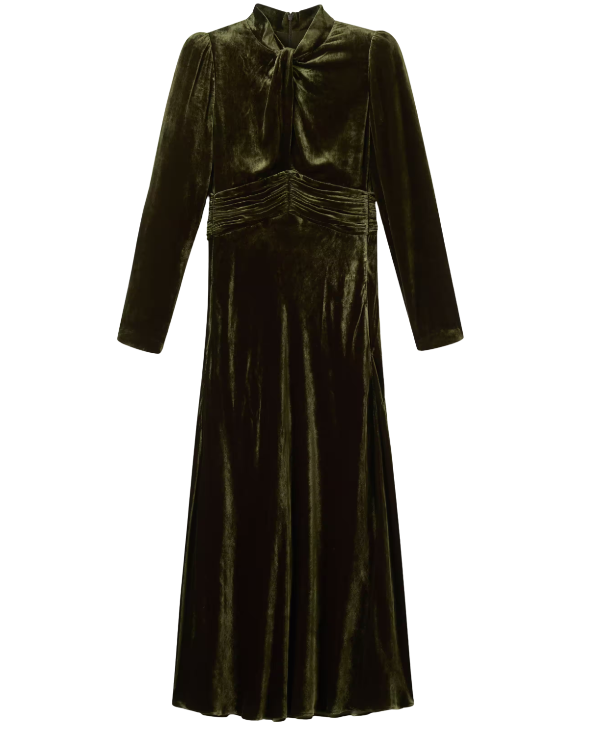 Twist Neck Maxi Dress Silk-Blend Velvet (1)