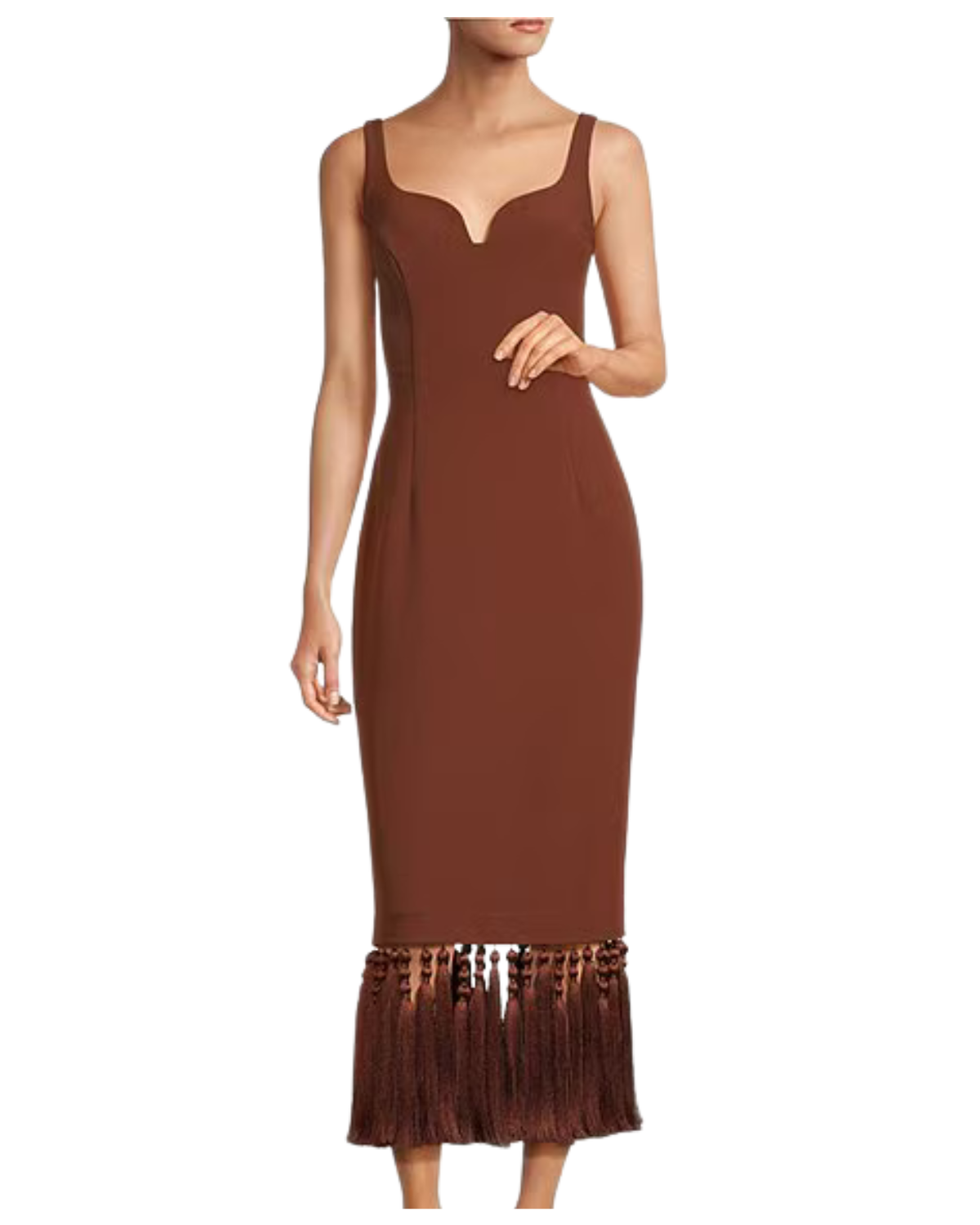 dillards sweetheart sleeveless tassel dress