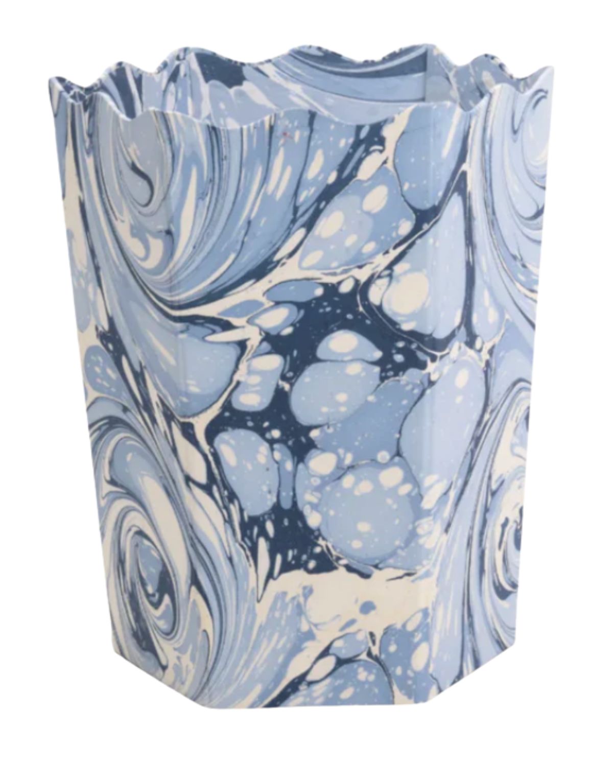 hand marbled scallop waste bin