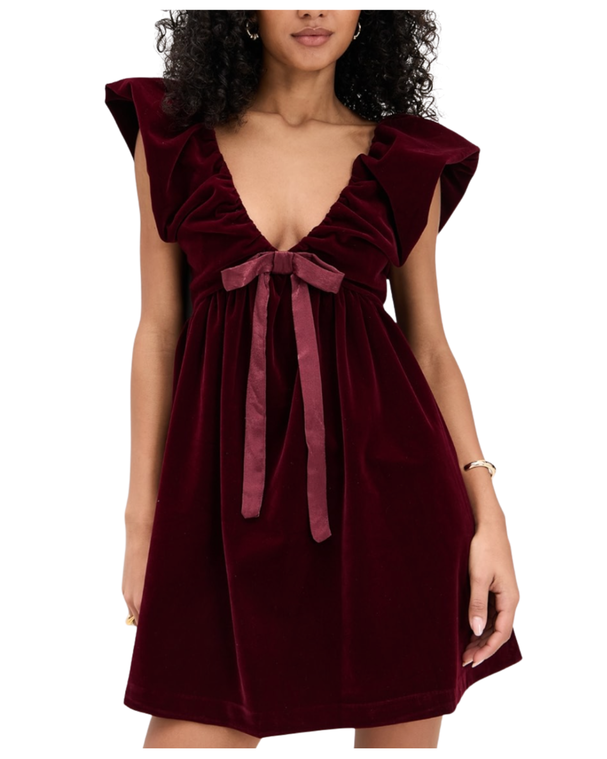 shopbop burgundy bow dress