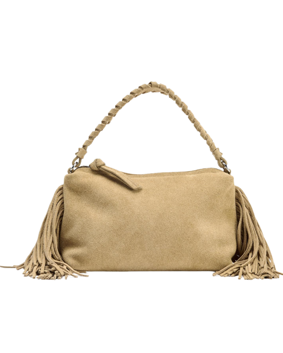 zara SPLIT LEATHER MINI FRINGED CROSSBODY BAG