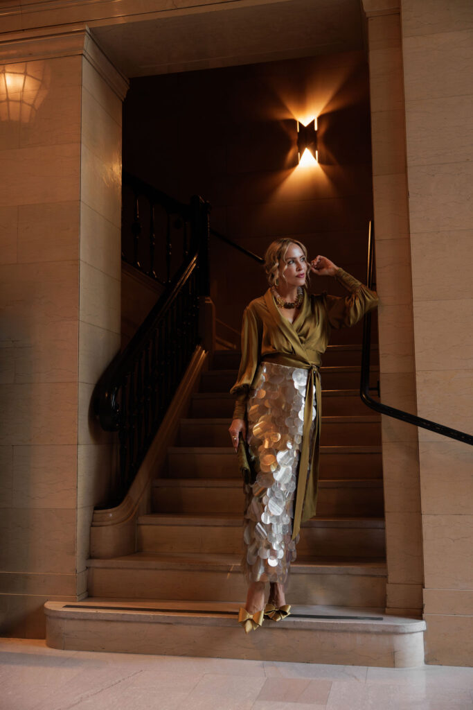 Trending for holiday party skirts asos 3d sequin skirt with Zimmerman silk top