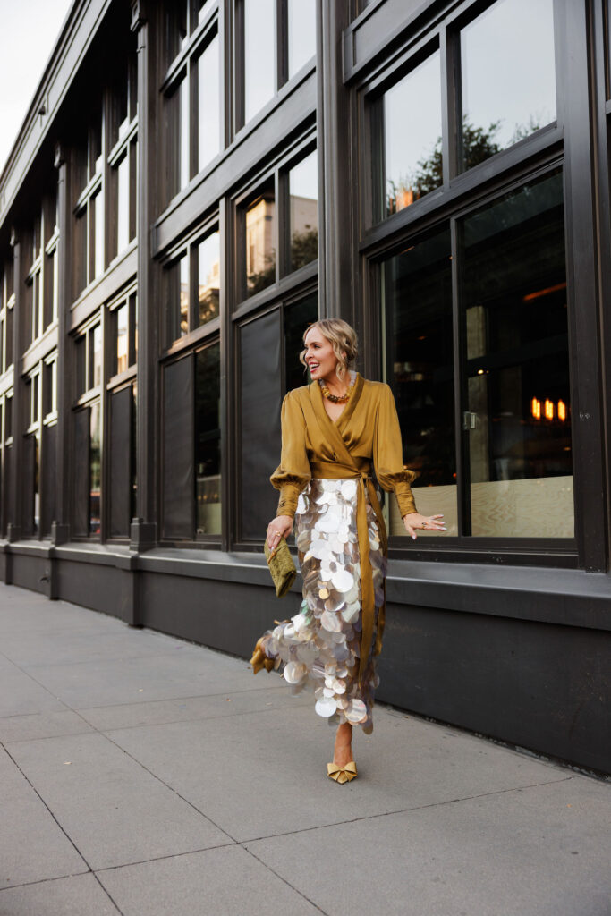 Rich results on Google's SERP when searching for 'holiday party skirt'