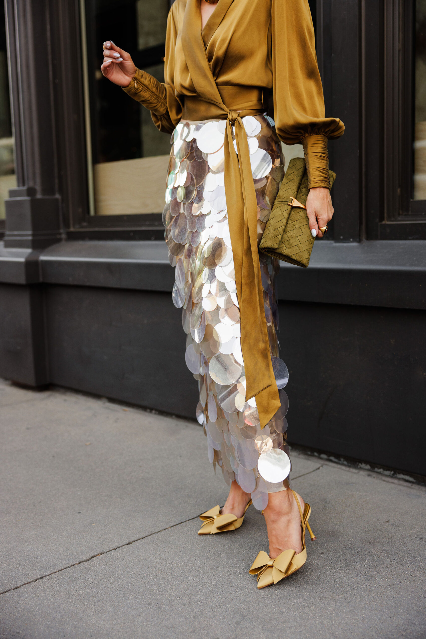 Trending for holiday party skirts asos 3d sequin skirt with Zimmerman silk top Lombard & Ffith