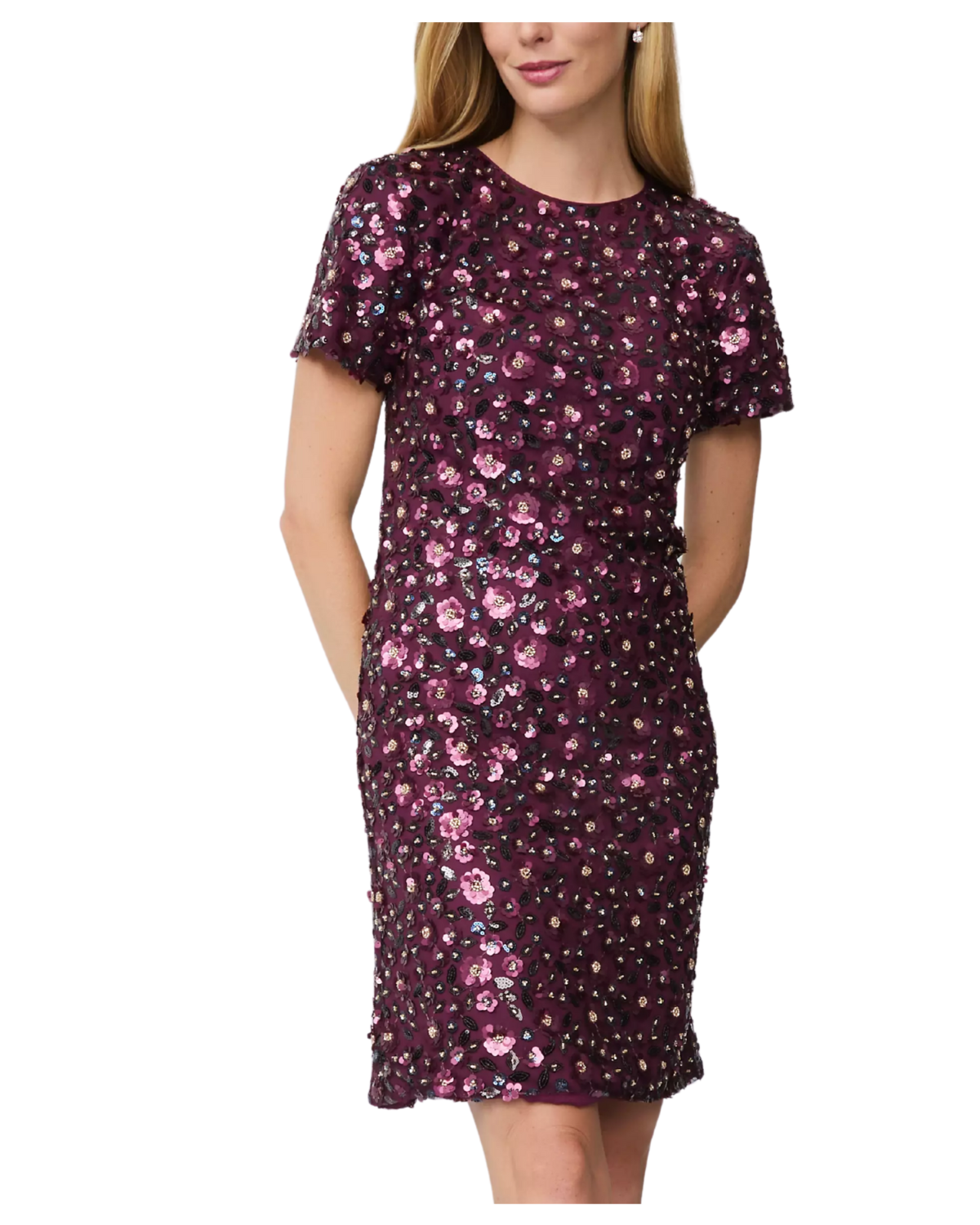 ann taylor Floral Sequin Shift Dress