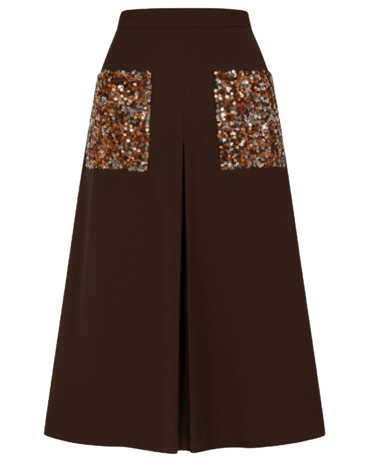 brown and brown pocket skirt