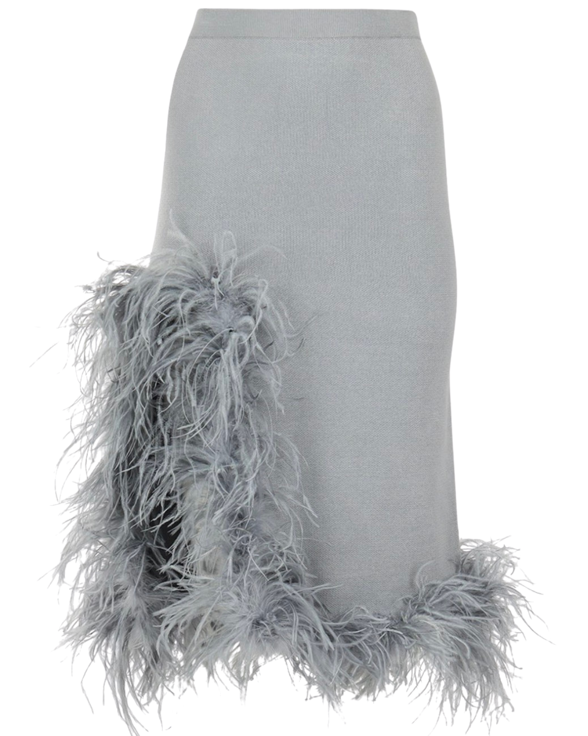 gray feather midi skirt