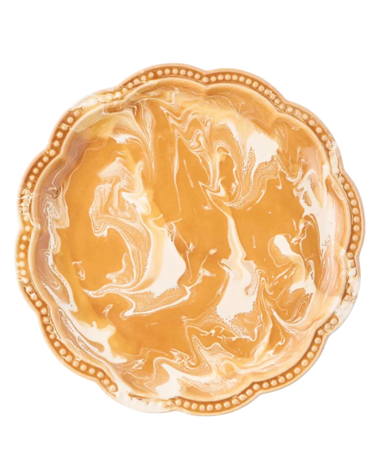 over the moon Marbled Scalloped Dinner Plate in Terracotta