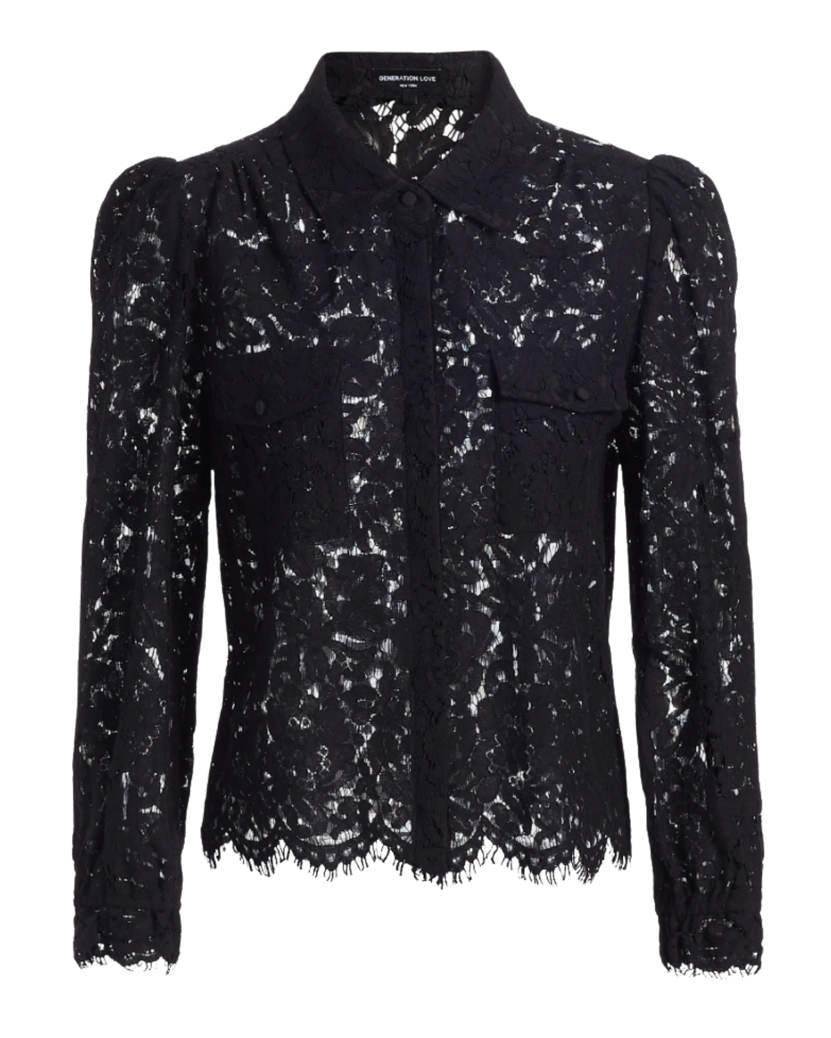 Generation Love Floral Lace Button-Front Shirt