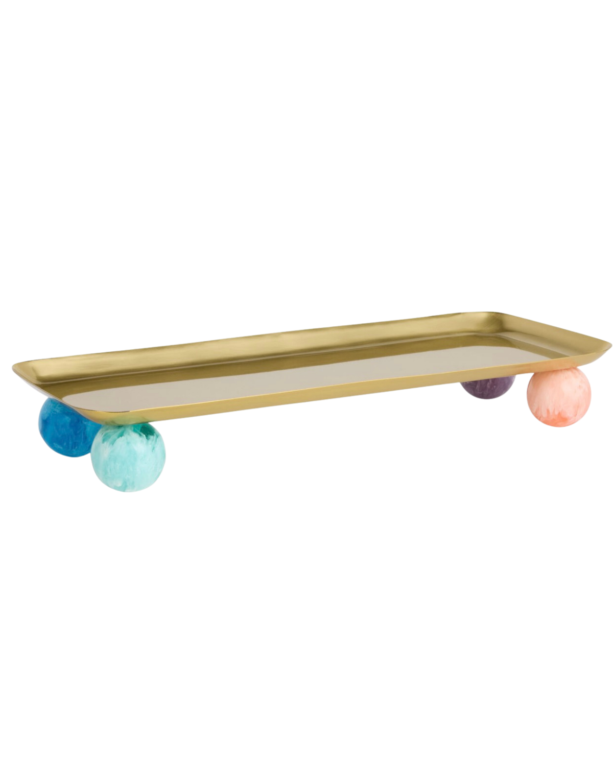 Color Pop Gold Metal and Resin Cocktail Serving Tray