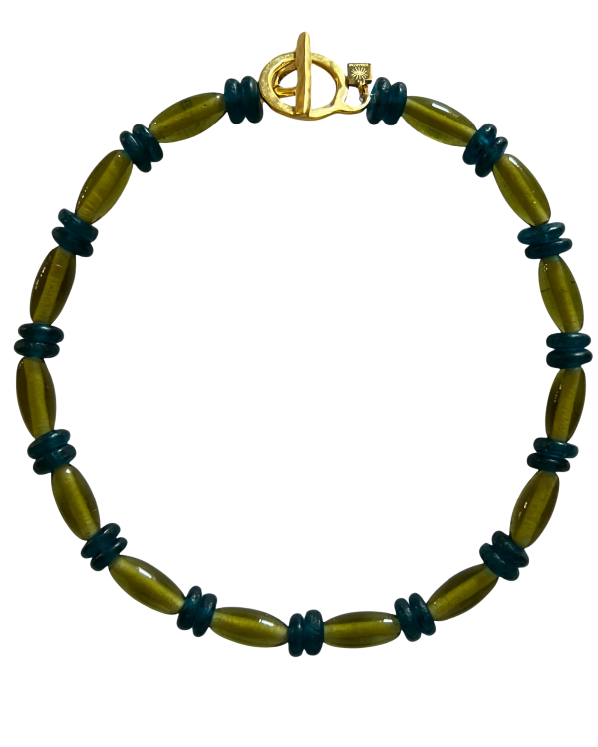 green and navy Joy Necklace